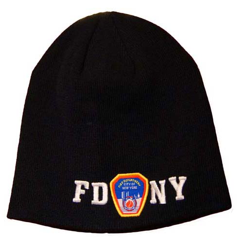 Embroidered Fdny Knit Skull Hat with Shield