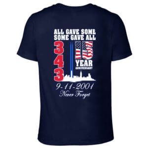 FDNY 15TH ANNIVERSARY 9/11 ALL GAVE SOME V-NECK T-SHIRT