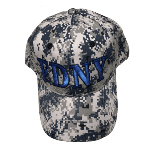 blue camouflage hat